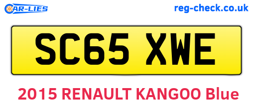SC65XWE are the vehicle registration plates.