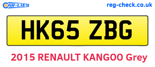 HK65ZBG are the vehicle registration plates.