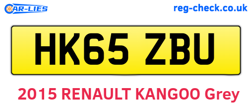 HK65ZBU are the vehicle registration plates.