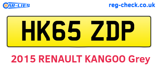 HK65ZDP are the vehicle registration plates.