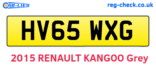 HV65WXG are the vehicle registration plates.