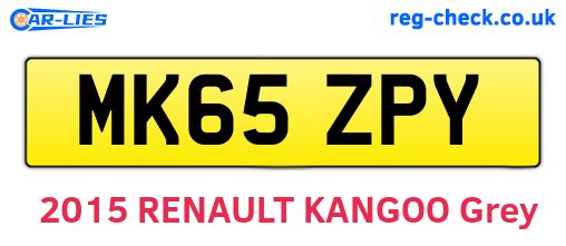 MK65ZPY are the vehicle registration plates.