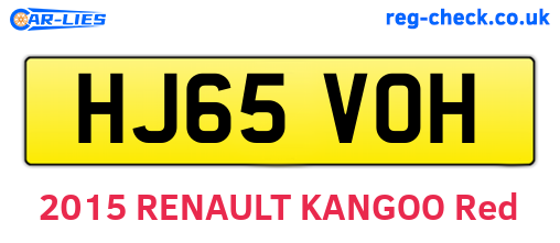 HJ65VOH are the vehicle registration plates.
