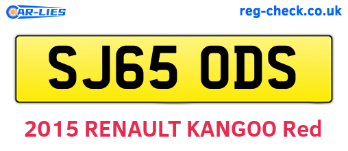 SJ65ODS are the vehicle registration plates.