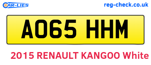 AO65HHM are the vehicle registration plates.