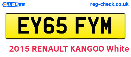 EY65FYM are the vehicle registration plates.