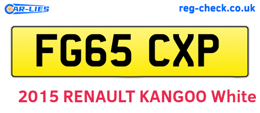 FG65CXP are the vehicle registration plates.