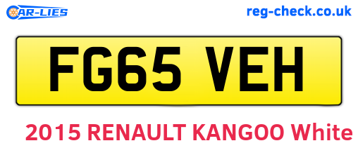 FG65VEH are the vehicle registration plates.