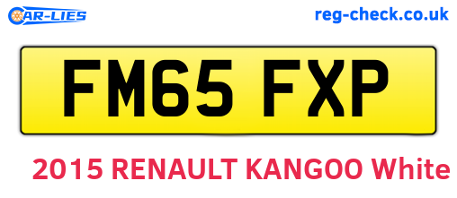 FM65FXP are the vehicle registration plates.