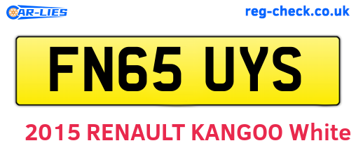 FN65UYS are the vehicle registration plates.