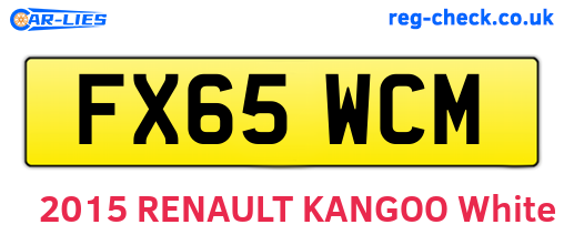 FX65WCM are the vehicle registration plates.