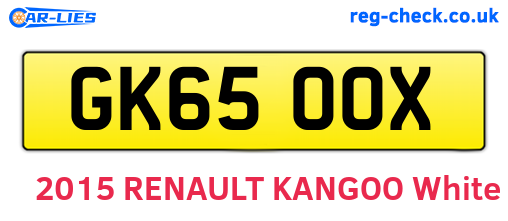 GK65OOX are the vehicle registration plates.