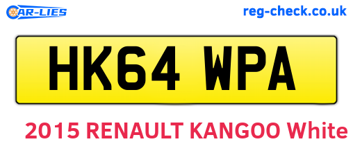 HK64WPA are the vehicle registration plates.