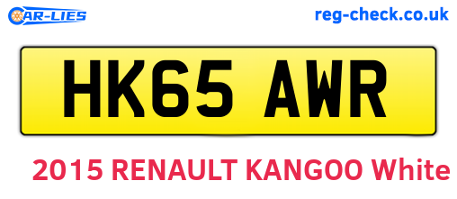 HK65AWR are the vehicle registration plates.