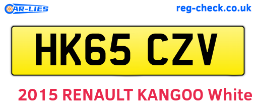 HK65CZV are the vehicle registration plates.