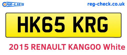 HK65KRG are the vehicle registration plates.