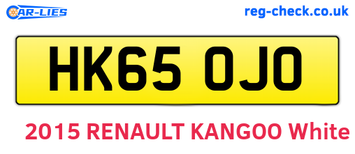 HK65OJO are the vehicle registration plates.