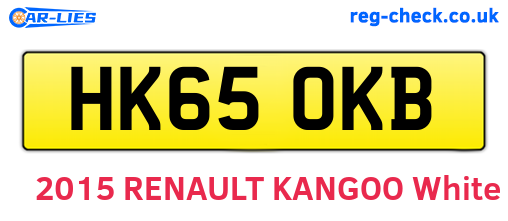 HK65OKB are the vehicle registration plates.