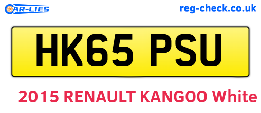 HK65PSU are the vehicle registration plates.