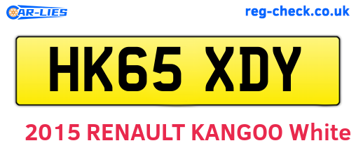 HK65XDY are the vehicle registration plates.