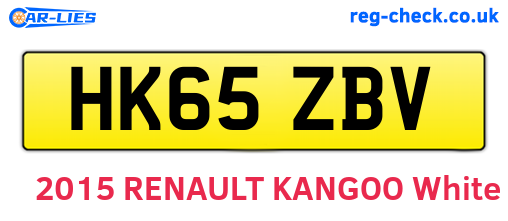 HK65ZBV are the vehicle registration plates.