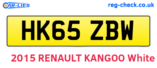 HK65ZBW are the vehicle registration plates.