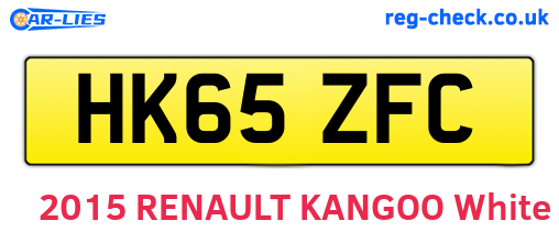 HK65ZFC are the vehicle registration plates.