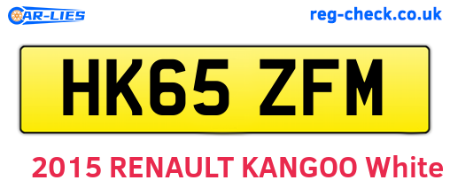 HK65ZFM are the vehicle registration plates.