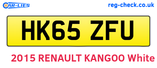 HK65ZFU are the vehicle registration plates.