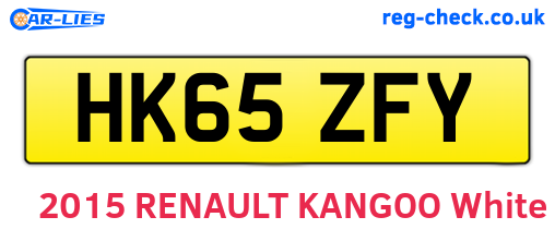 HK65ZFY are the vehicle registration plates.