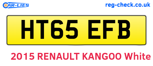 HT65EFB are the vehicle registration plates.