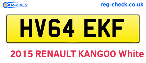 HV64EKF are the vehicle registration plates.