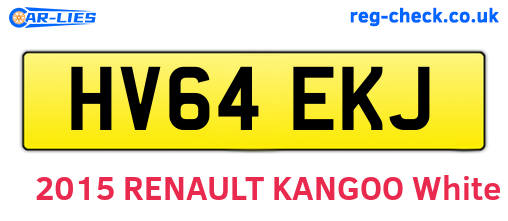 HV64EKJ are the vehicle registration plates.