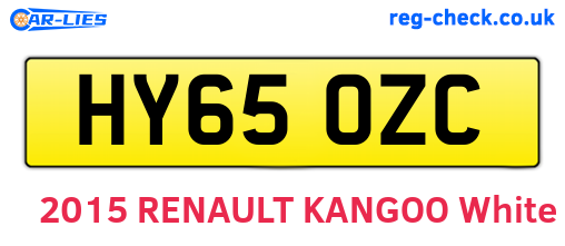 HY65OZC are the vehicle registration plates.