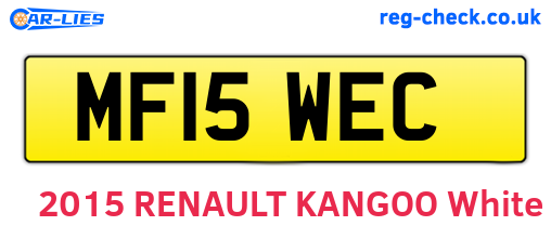 MF15WEC are the vehicle registration plates.