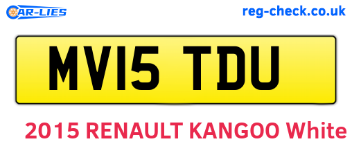 MV15TDU are the vehicle registration plates.