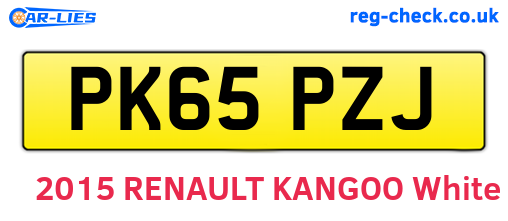 PK65PZJ are the vehicle registration plates.