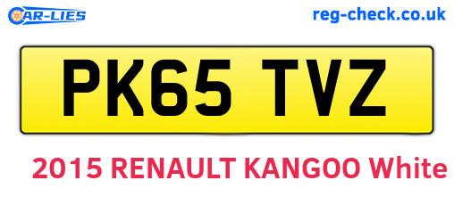 PK65TVZ are the vehicle registration plates.