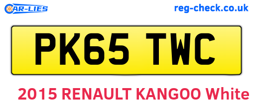 PK65TWC are the vehicle registration plates.