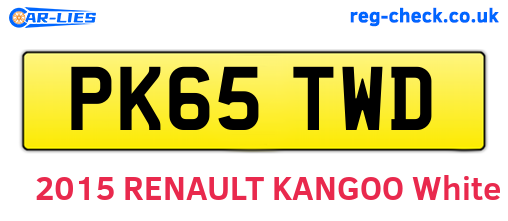 PK65TWD are the vehicle registration plates.
