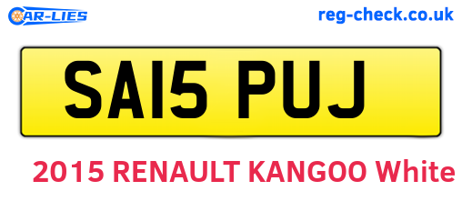 SA15PUJ are the vehicle registration plates.