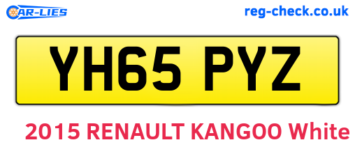 YH65PYZ are the vehicle registration plates.