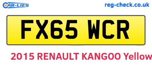 FX65WCR are the vehicle registration plates.