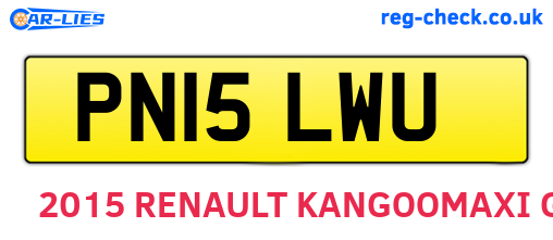 PN15LWU are the vehicle registration plates.