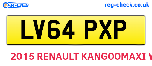 LV64PXP are the vehicle registration plates.