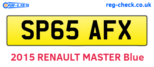 SP65AFX are the vehicle registration plates.