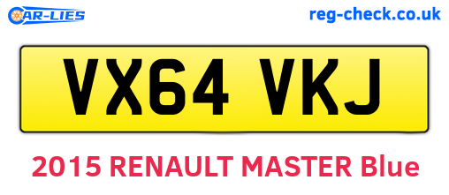 VX64VKJ are the vehicle registration plates.