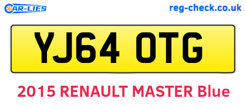 YJ64OTG are the vehicle registration plates.