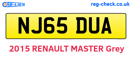 NJ65DUA are the vehicle registration plates.