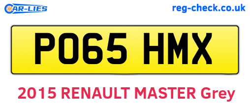 PO65HMX are the vehicle registration plates.